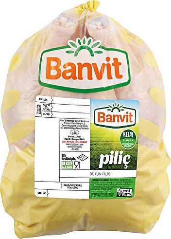 Banvit Dondurulmuş Bütün Piliç Poşet 1 Kg