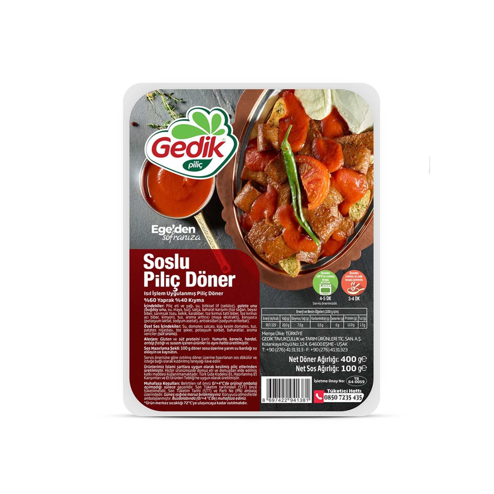 Gedik Soslu Piliç Döner 500 Gr