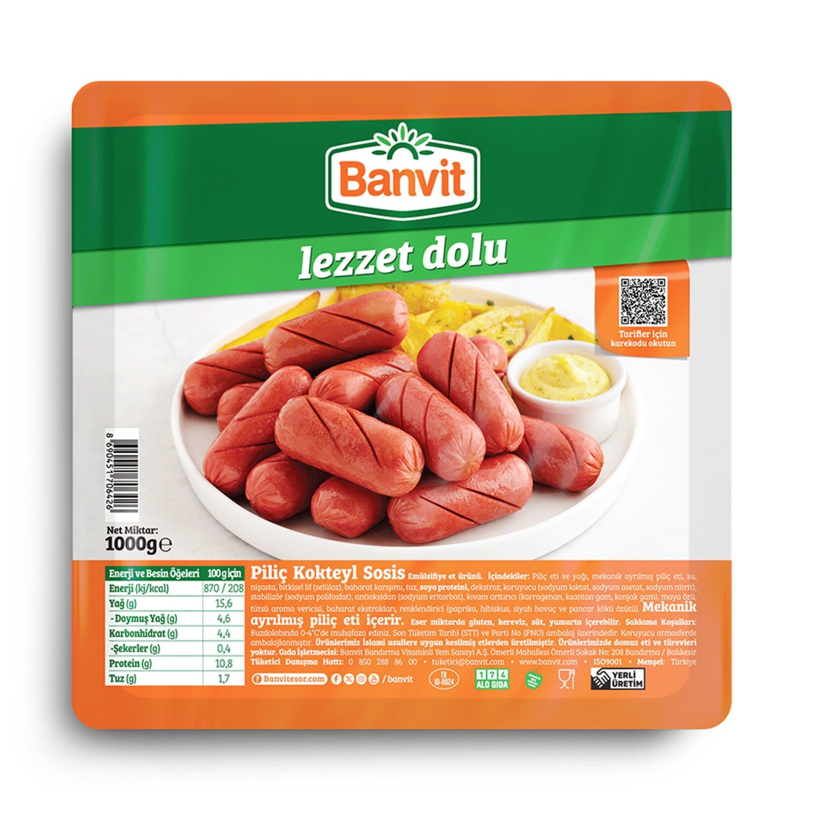 Banvit Piliç Kokteyl Sosis 1 Kg