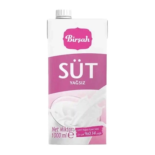 Birşah Yağsız Süt 1 Lt