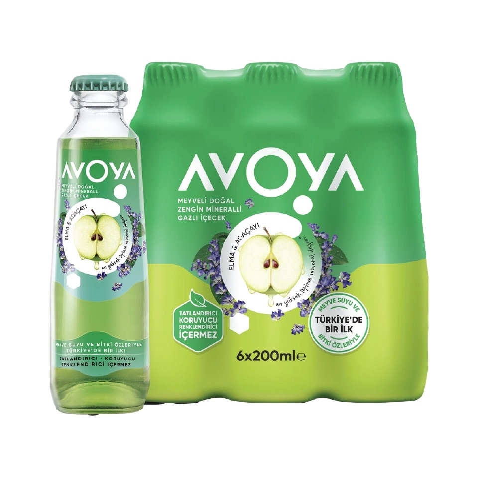 Avoya Elma Adaçayı Maden Suyu 6x200 Ml