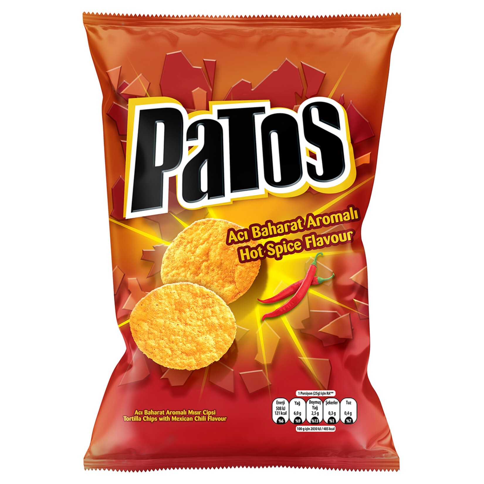 Patos Acı Baharat Aromalı Mısır Cipsi 135 Gr