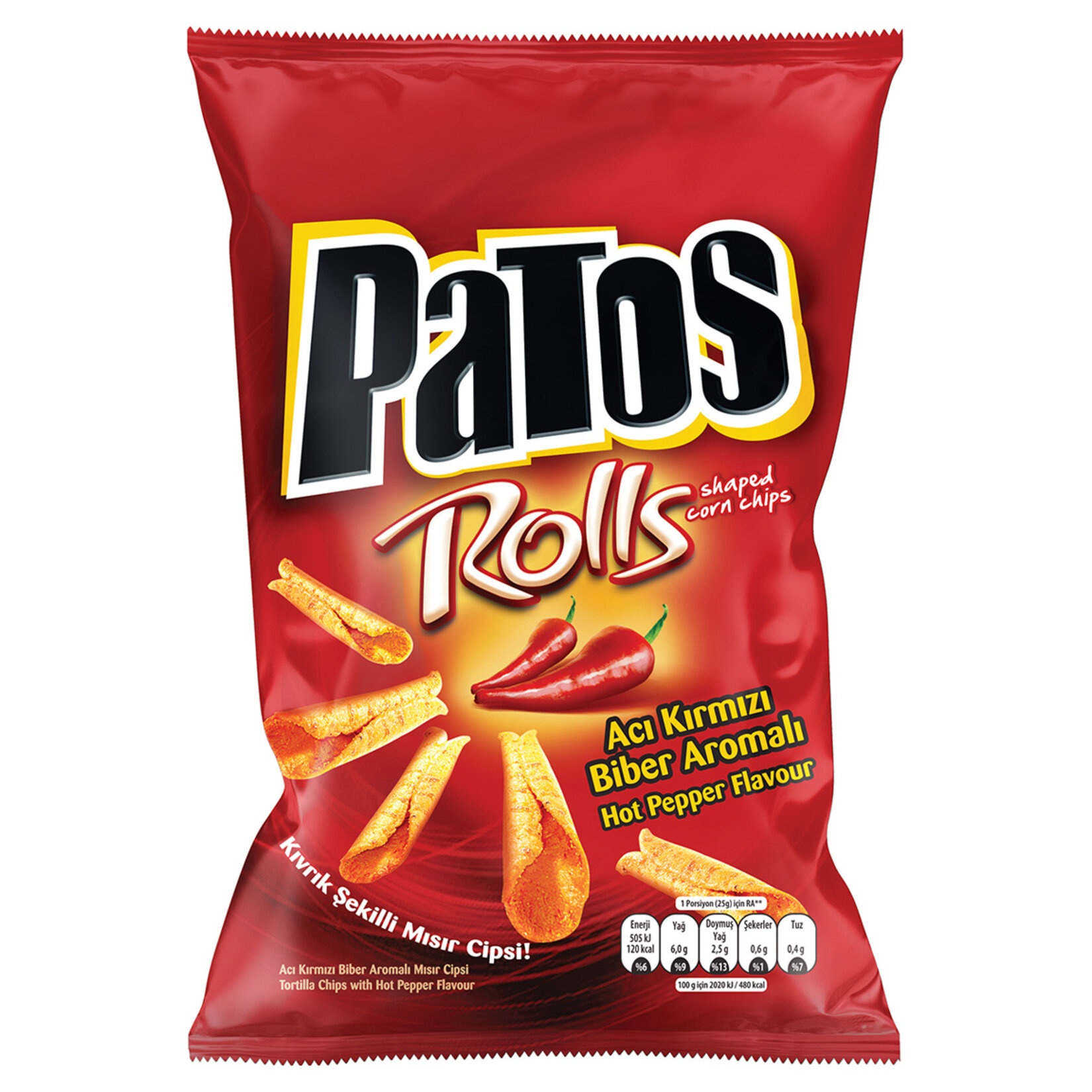 Patos Rolls Acı Mısır Cipsi 135 Gr