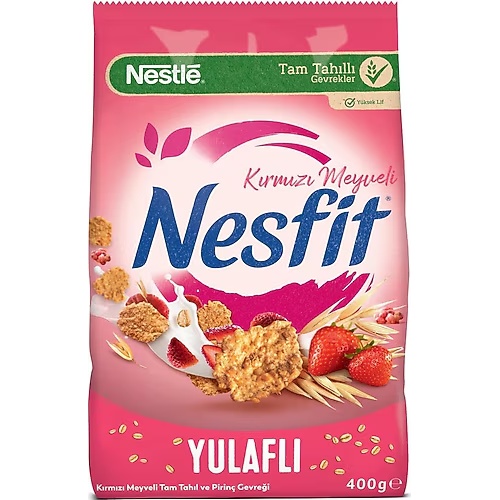 Nesfit Kırmızı Meyveli Mısır Gevreği 400 Gr