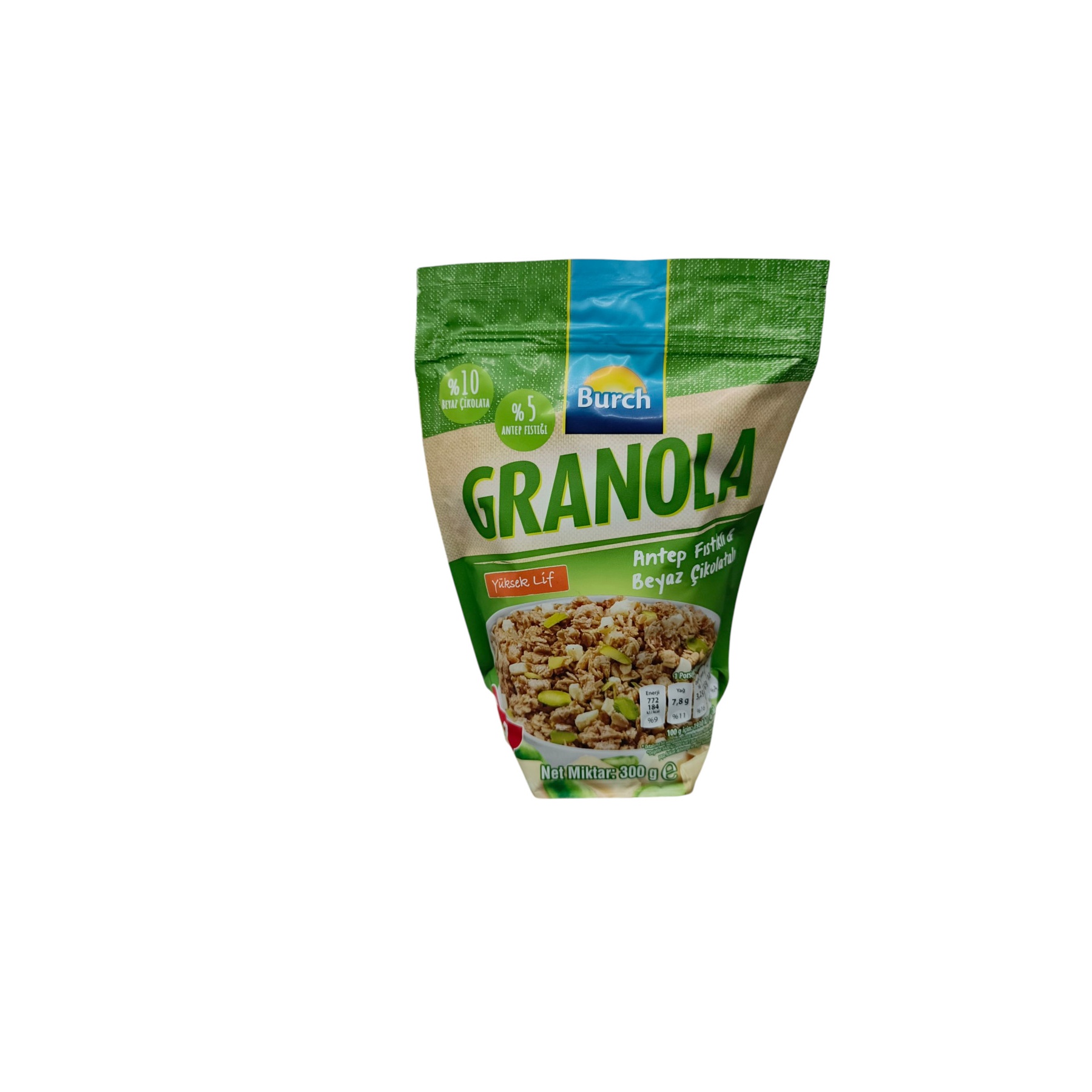 Burch Antep Fıstıklı & Beyaz Çikolatalı Granola 300 Gr
