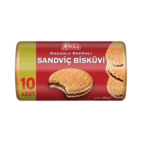 Xroll Kakaolu Kremalı Bisküvi 10x30 Gr