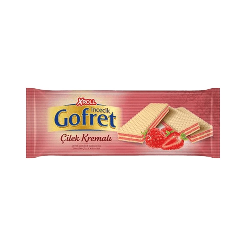 Xroll İncecik Çilek Kremalı Gofret 142 Gr