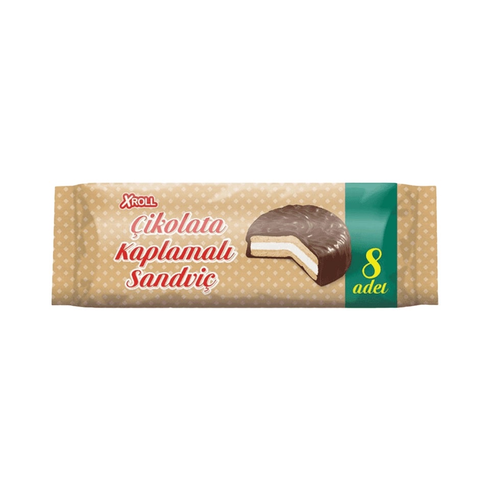 Xroll Çikolata Kaplı Marşmelovlu Bisküvi 8x30 Gr