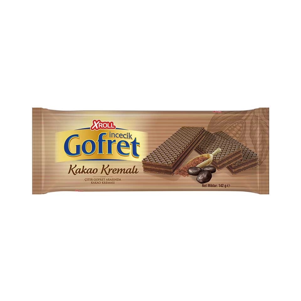 Xroll İncecik Kakao Kremalı Gofret 142 Gr