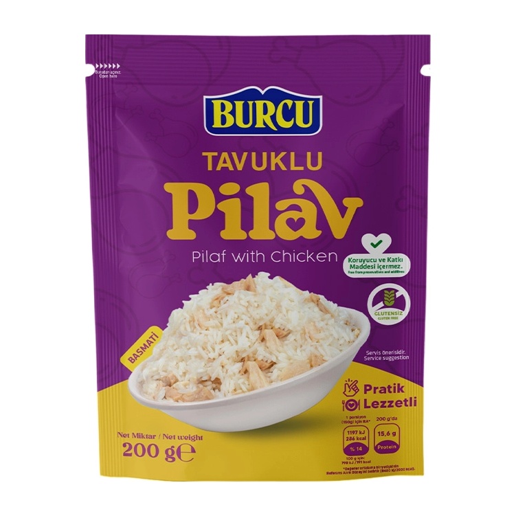 Burcu Tavuklu Basmati Pilavı Hazır Yemek 200 Gr