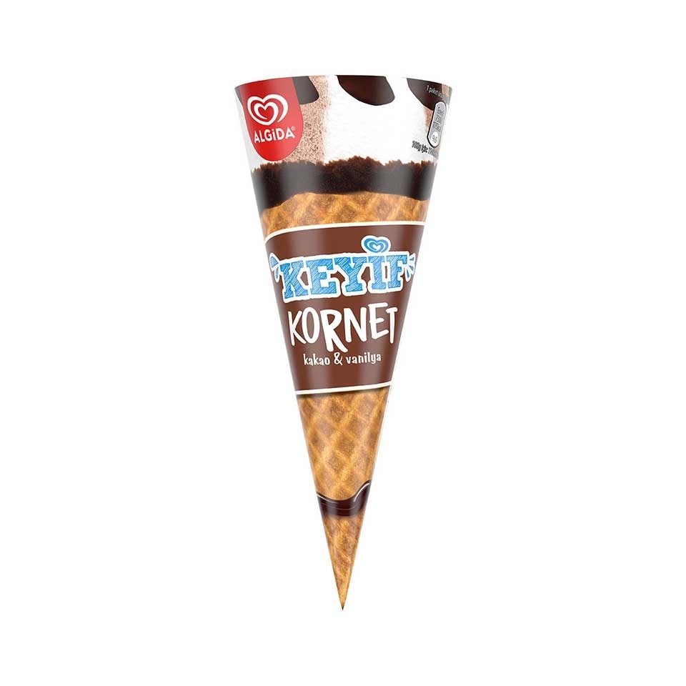 Algida Keyif Kornet Çikolata Vanilya Dondurma 105 Ml