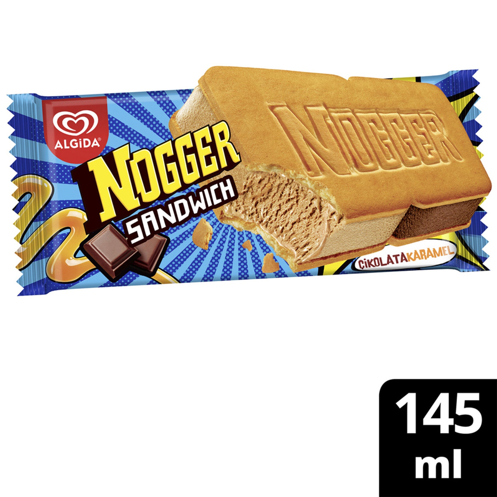 Algida Nogger Sandwich Karamel 145 Ml