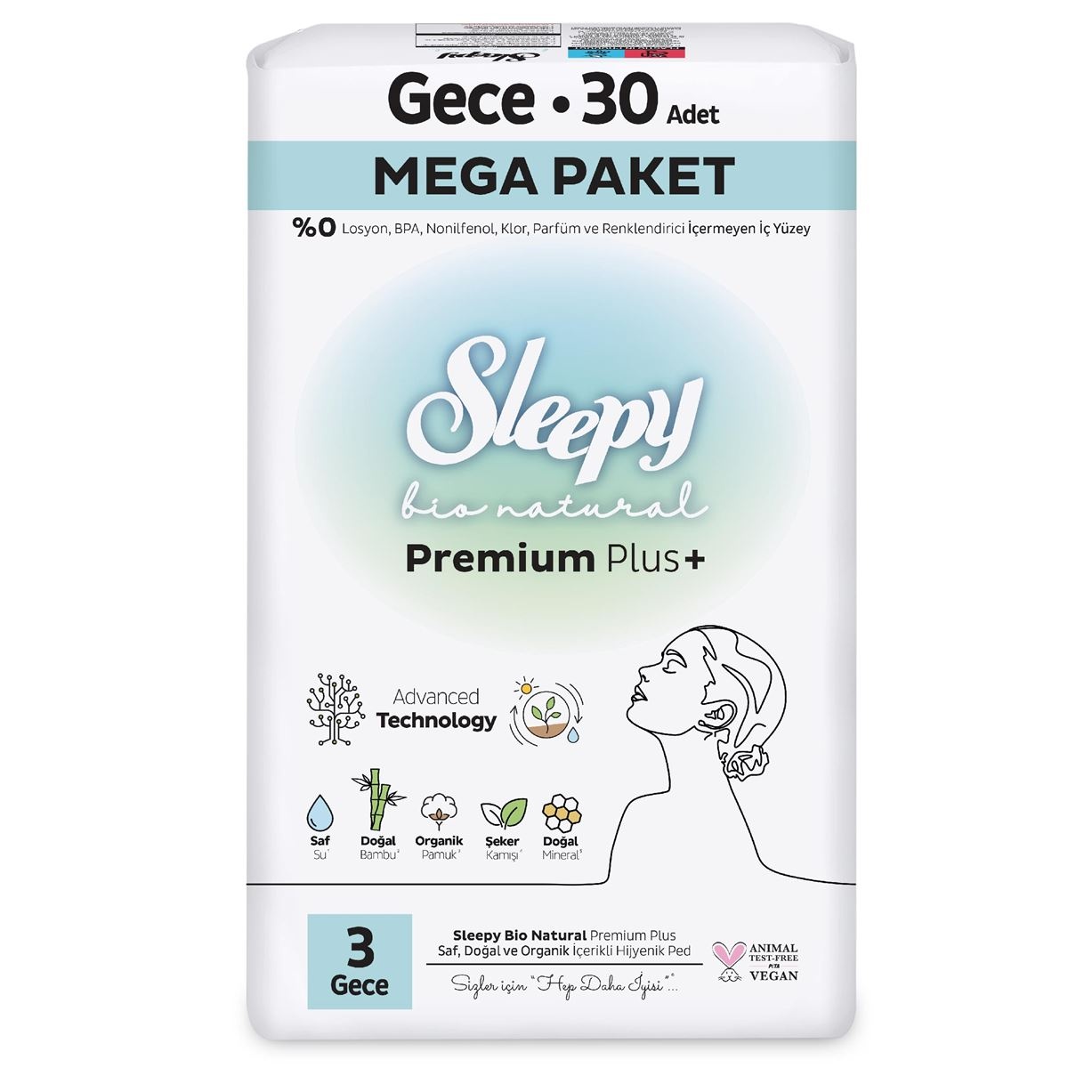 Sleepy Bio Gece Hijyenik Ped 30 Adet