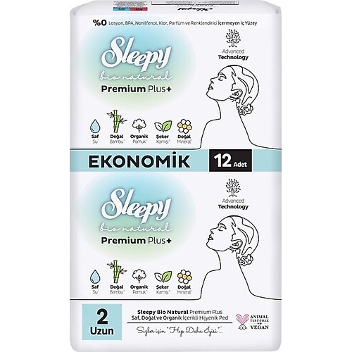 Sleepy Bio Hijyenik Ped Uzun 12 Adet