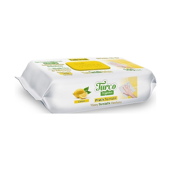 Baby Turco Limonlu Yüzey Temizlik Havlusu 100 Adet