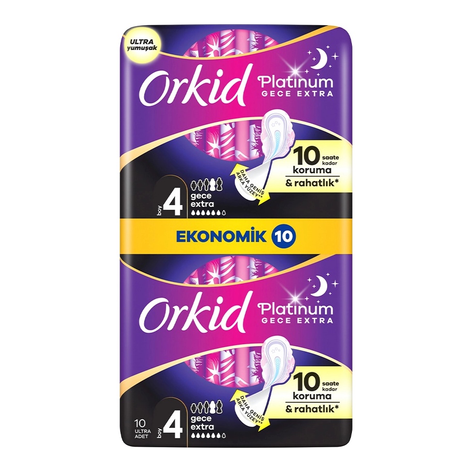 Orkid Platinum Gece Extra Hijyenik Ped 10 Adet