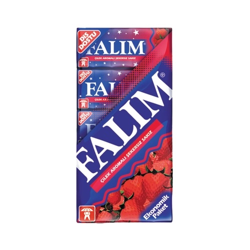 Falım Sakız Şekersiz Çilek 5 Adet