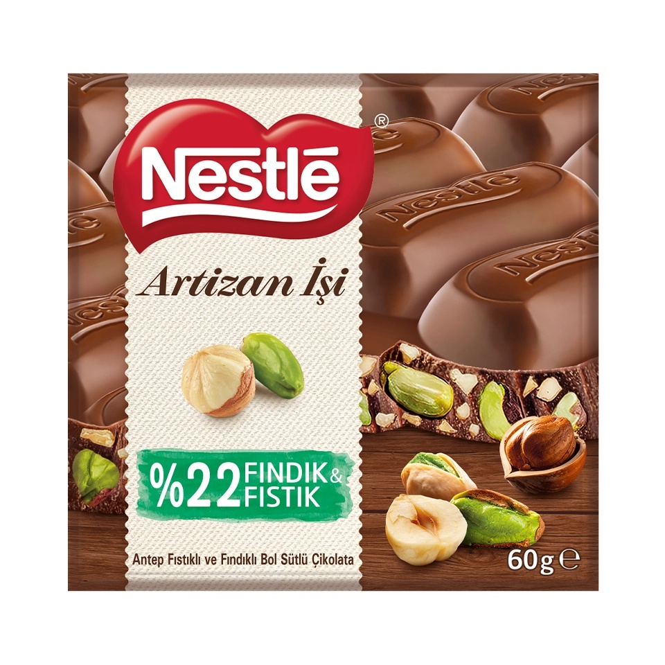 Nestlé Sütlü Fındık & Fıstıklı Çikolata 60 Gr