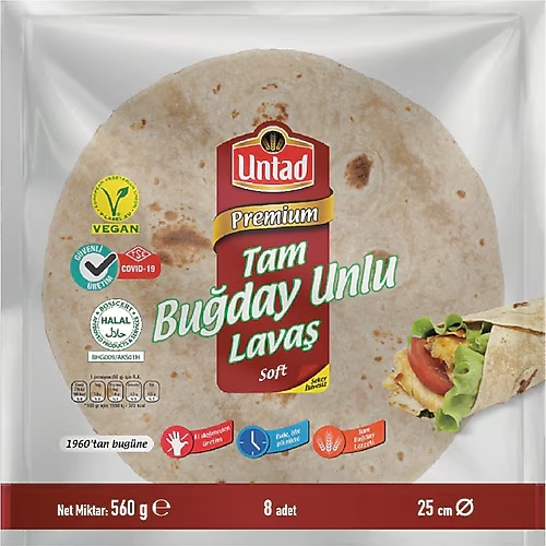 Untad Premium Tam Buğday Unlu Lavaş 560 Gr