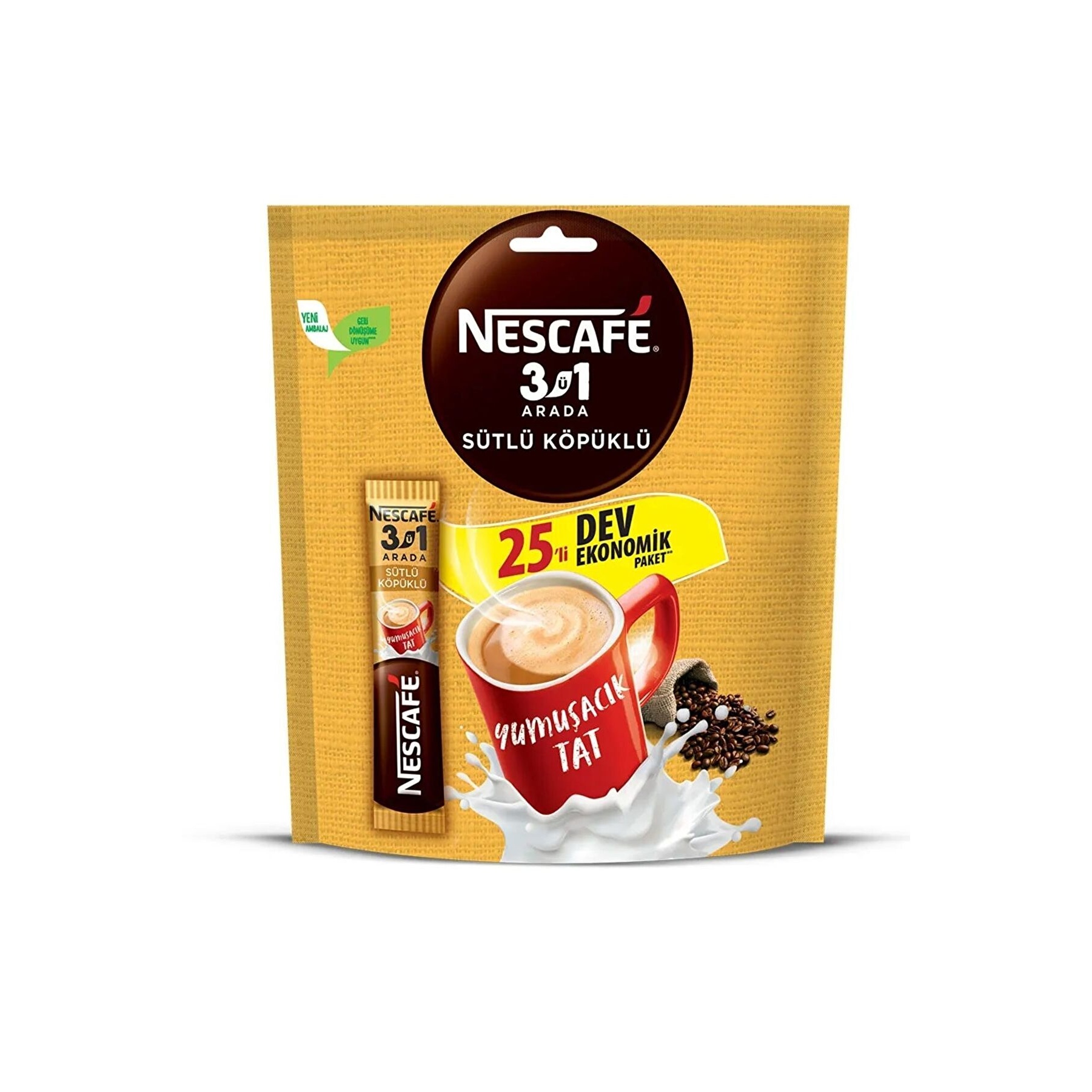 Nescafé 3ü1 Arada Sütlü Köpüklü Kahve 25 Adet