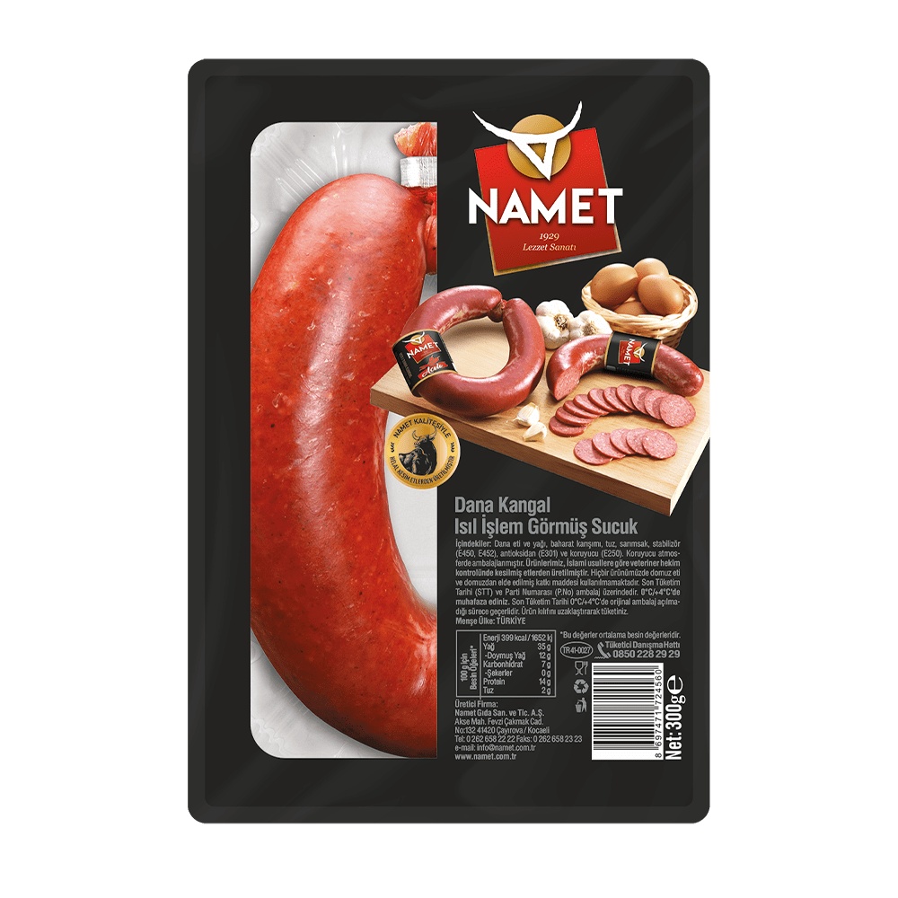 Namet Isıl İşlem Görmüş Dana Kangal Sucuk 280 Gr