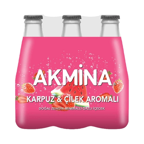 Akmina Karpuz Çilek Maden Suyu 6x200 Ml