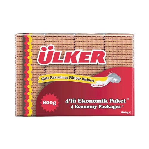 Ülker Çifte Kavrulmuş Petibör Bisküvi 4x200 Gr