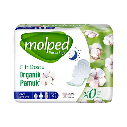 Molped Pure & Soft Ultra Gece Hijyenik Ped 6 Adet