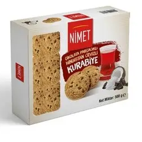 Nimet Hindistan Cevizli Çikolata Parçacıklı Kurabiye 500 Gr