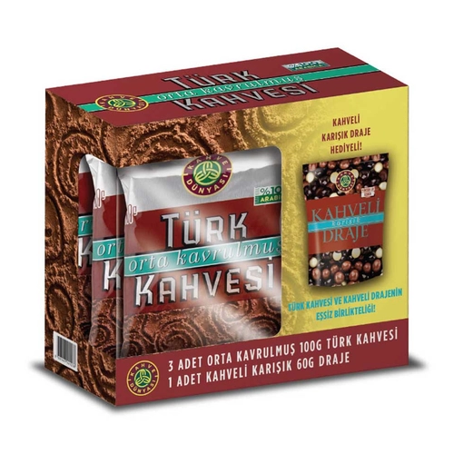 Kahve Dünyası Türk Kahvesi + Draje 3x100 Gr