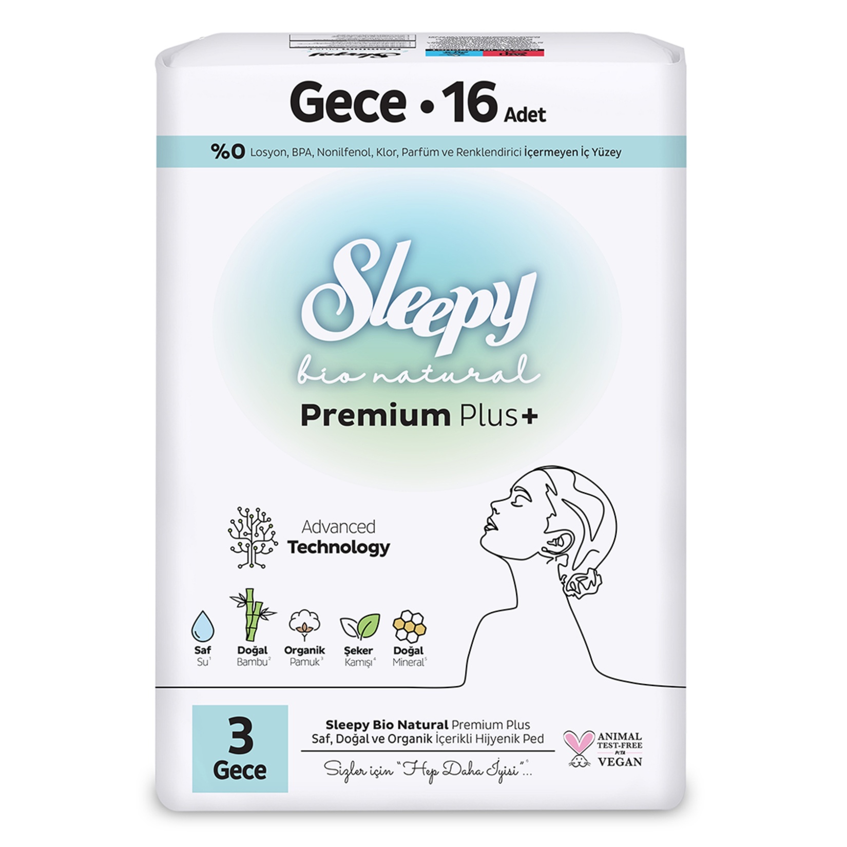 Sleepy Bio Süper Eco Gece Hijyenik Ped 16 Adet
