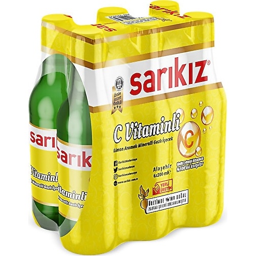 Sarıkız Limon Aromalı C Vitaminli Maden Suyu 6x200 Ml