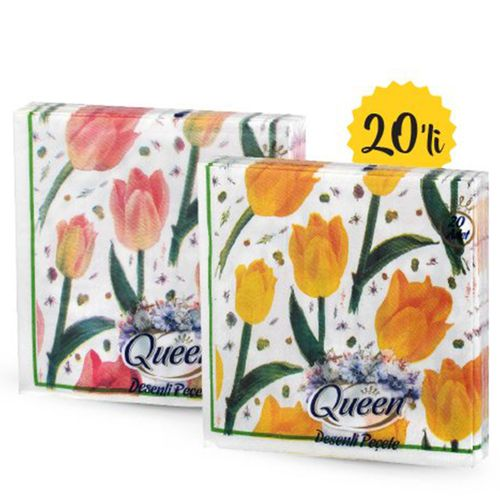 Queen Desenli Peçete 20 Adet