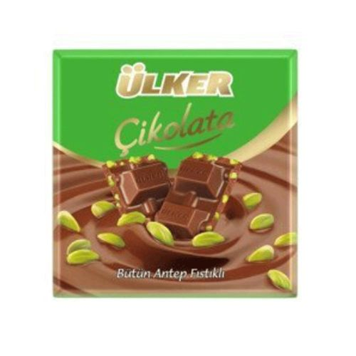 Ülker Bütün Antep Fıstıklı Sütlü Kare Çikolata 65 Gr