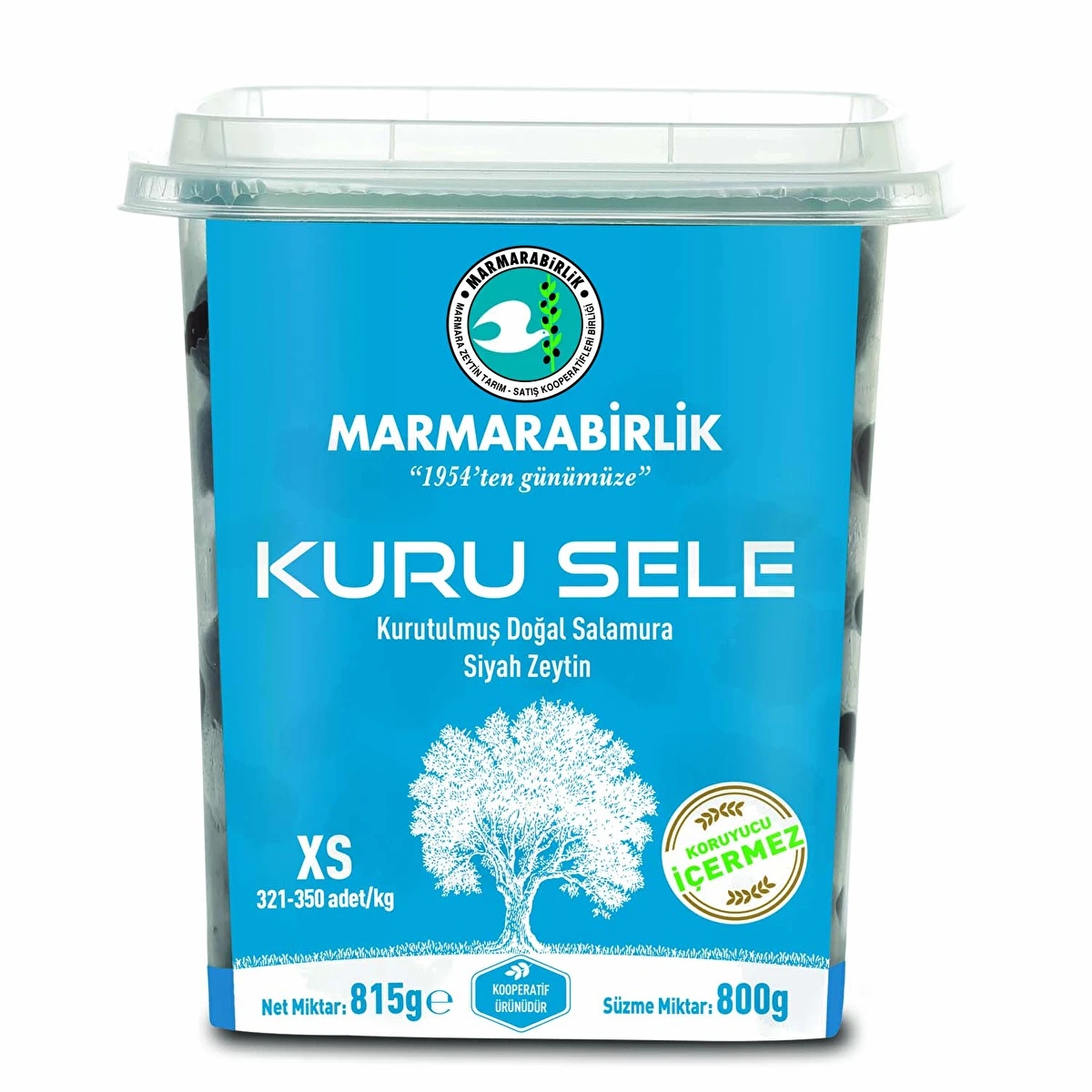 Marmarabirlik Kuru Sele Zeytin XS 321-350 800 Gr