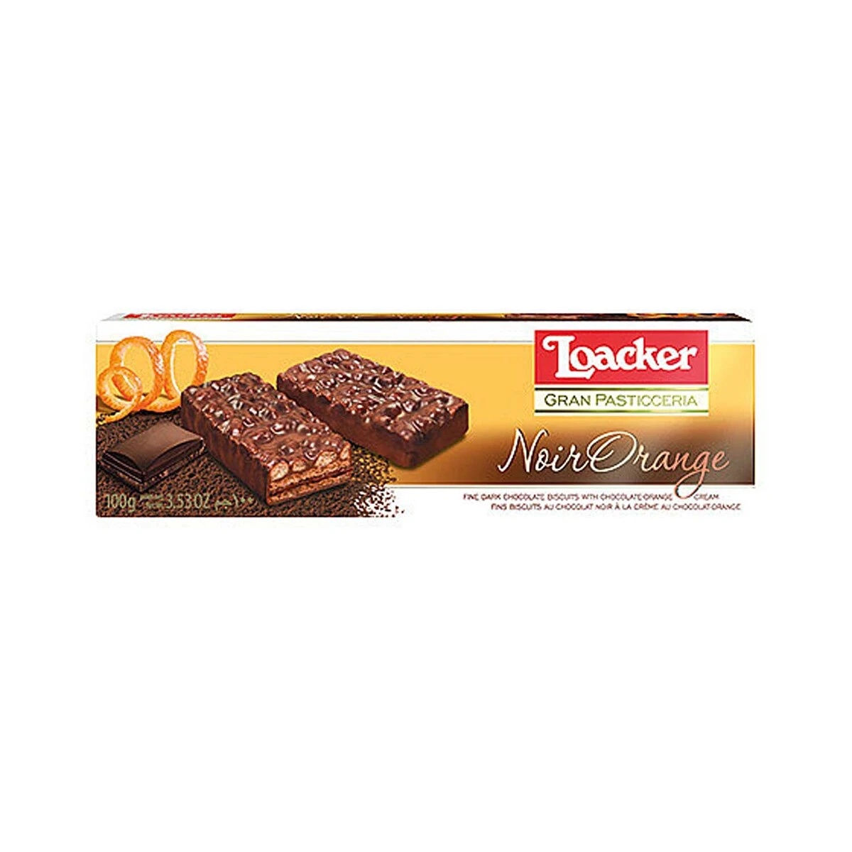 Loacker Bitter Çikolatalı Portakallı Gofret 100 Gr