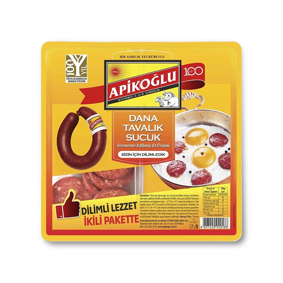 Apikoğlu Tavalık Sucuk 200 Gr