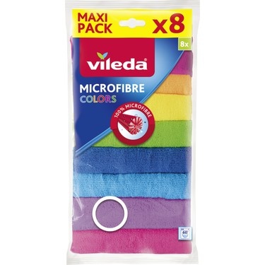 Vileda %100 Mikrofiber Colors Temizlik Bezi 8 Adet