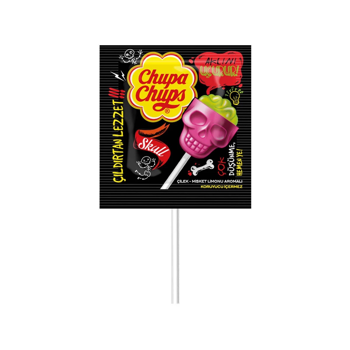 Chupa Chups Skull Çilek&Limonlu Lolipop 15 Gr