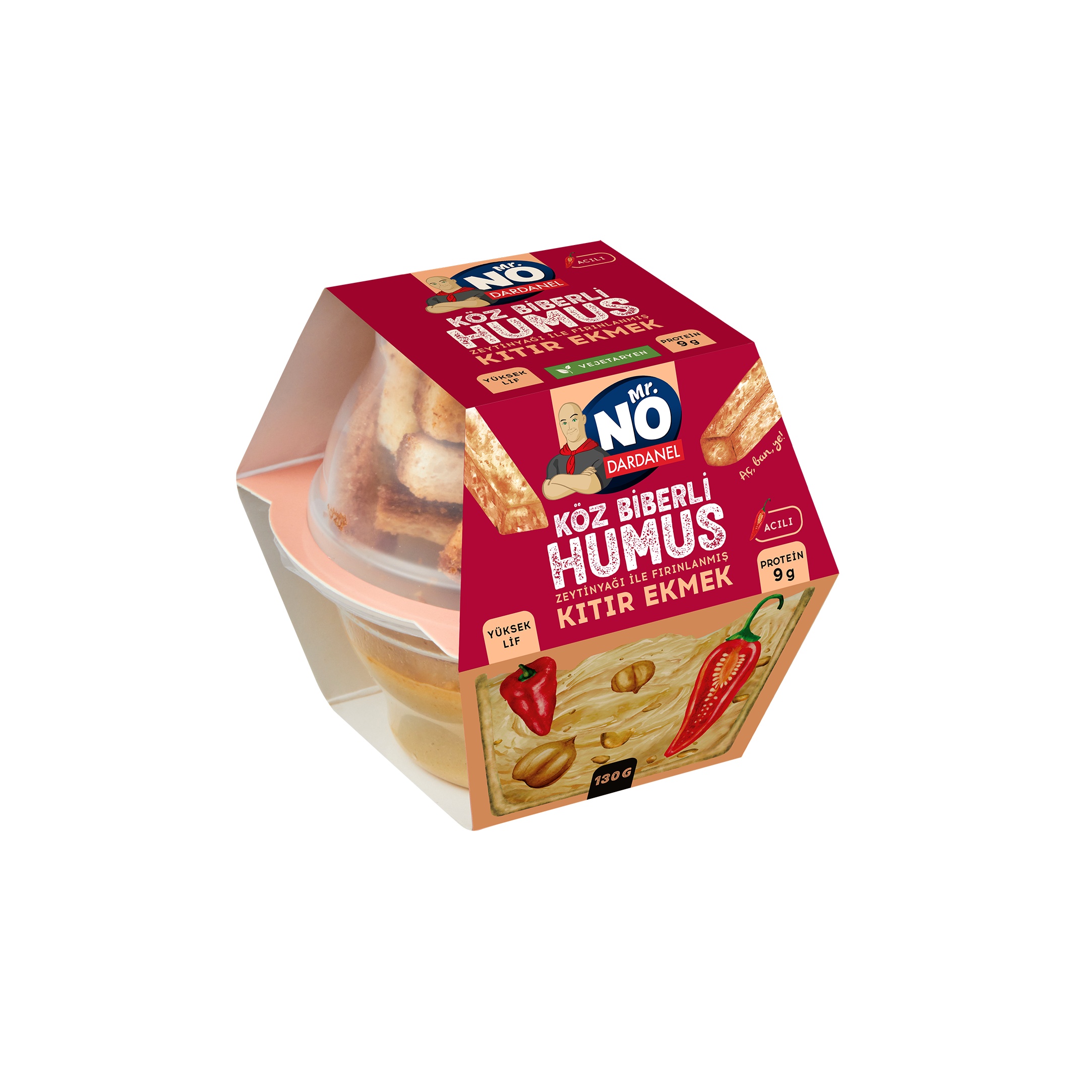 Mr. No Humus Köz Biber Kıtır Ekmek 130 Gr