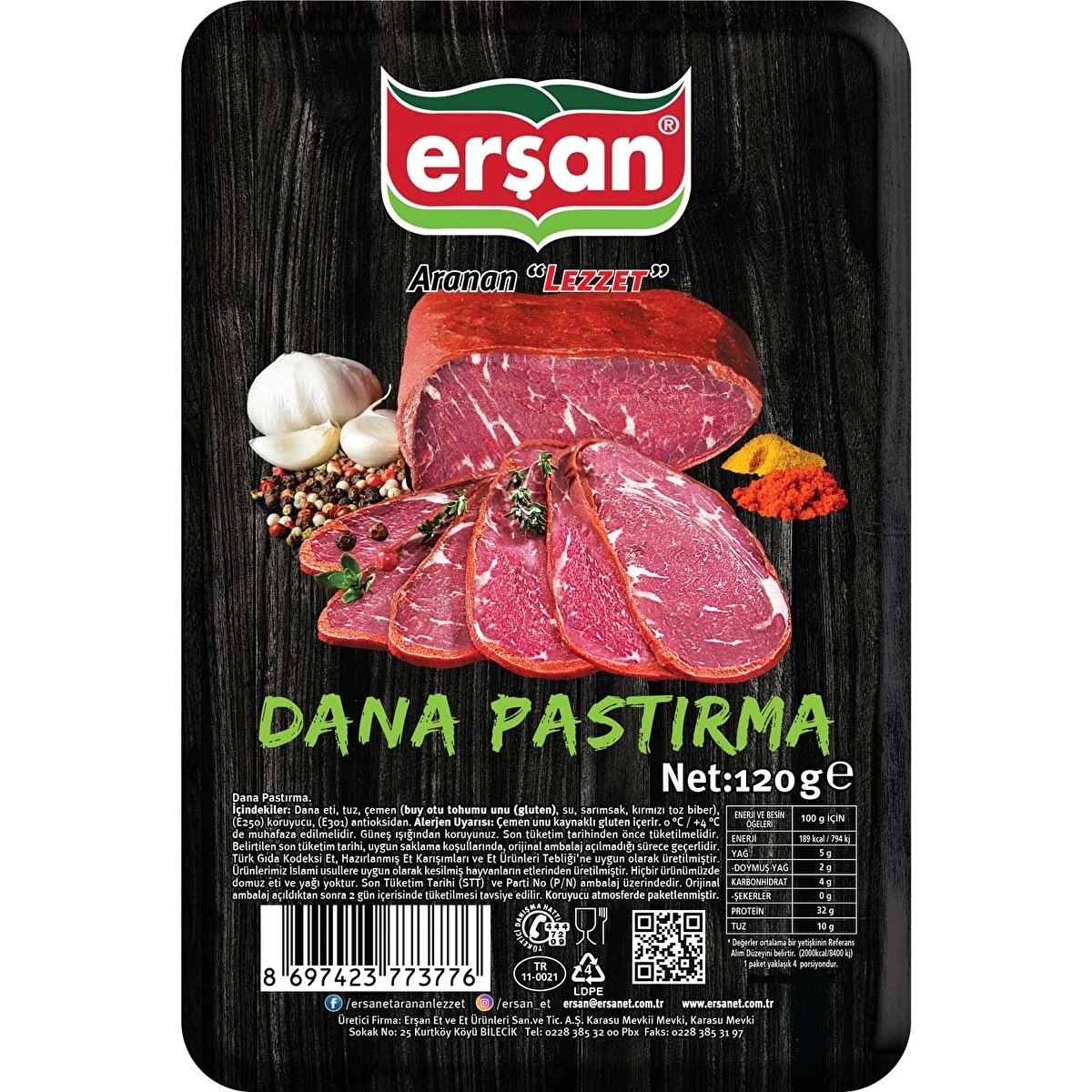Erşan Dilimli Seçme Pastırma 120 Gr