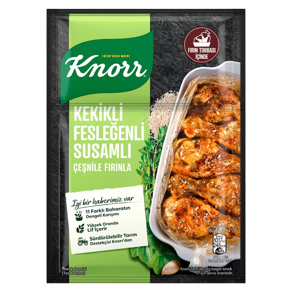 Knorr Kekikli Fesleğenli Susamlı Fırında Tavuk Çeşnisi 29 Gr