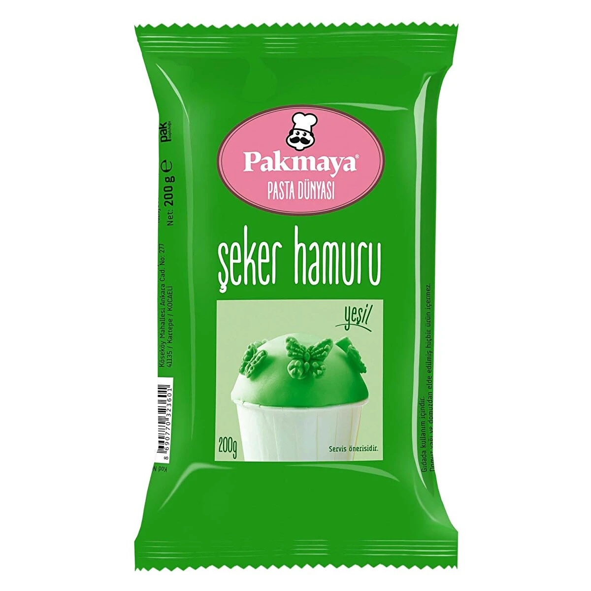 Pakmaya Yeşil Şeker Hamuru 200 Gr