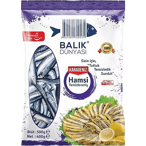 Balık Dünyası Dondurulmuş Hamsi 500 Gr