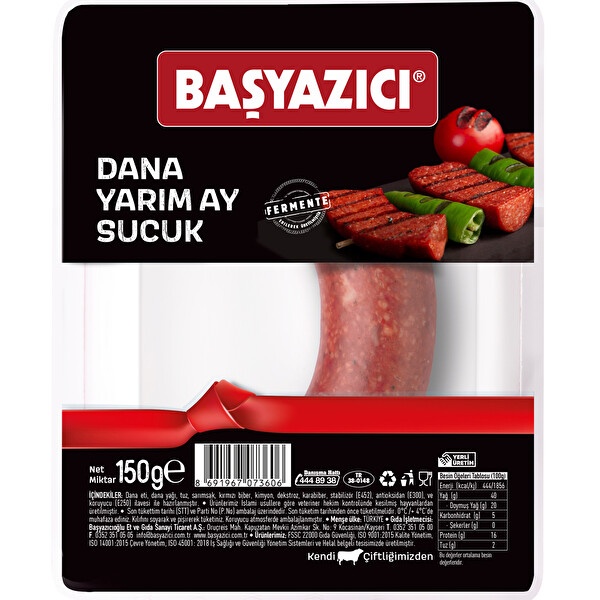 Başyazıcı Dana Yarım Ay Sucuk 150 Gr