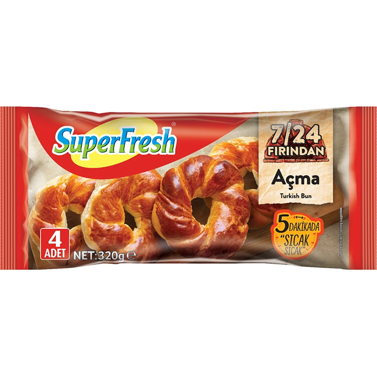 Superfresh Açma Sade 4 Adet 320 Gr