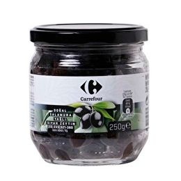Carrefour Doğal Salamura Yağlı Siyah Zeytin XS-2XS 250 Gr