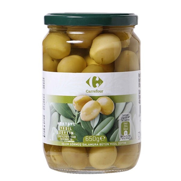 Carrefour Kokteyl Yeşil Zeytin 5XL 400 Gr