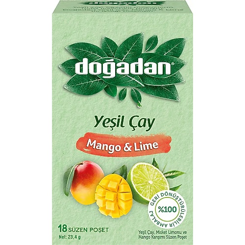 Doğadan Yeşil Çay Mango ve Lime 18 Adet