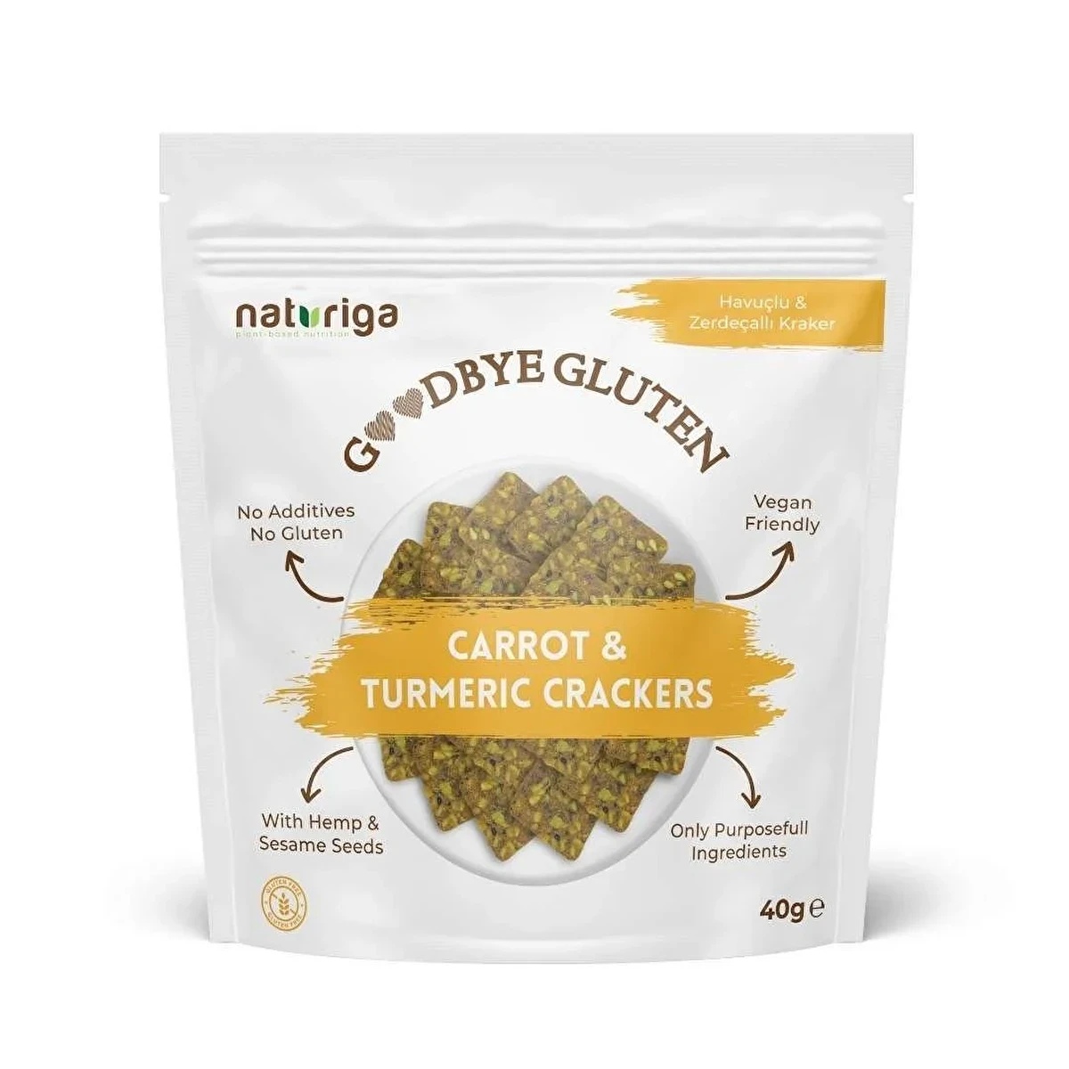 Naturiga Glutensiz Zerdeçallı Kraker 40 Gr
